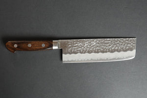 CH010 - Couteau Japonais Nakiri martellé Zenpou  - Lame de 16.5cm en acier au carbone Aogami Super