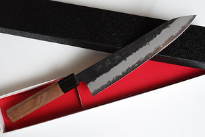 CH013 - Couteau Japonais Chef Wa-Gyuto Zenpou noir  - Lame de 21cm en acier au carbone Aogami Super