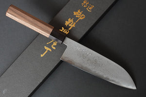 CK103 - Couteau japonais Santoku damas 33 couches Tosa-kajiya - Lame de 17cm en acier au carbone Aogami