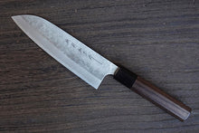 Charger l&#39;image dans la galerie, CK201 - Couteau Japonais Wa-Santoku damas 17 couches Echizen Kamo - Lame de 17cm en acier Vg10