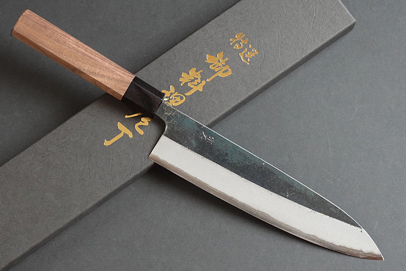 CM001 - Couteau japonais Gyuto noir Muneishi - Lame de 21cm en acier au carbone Aogami