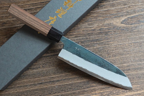 CM003 - Couteau japonais Santoku noir Muneishi - Lame de 17cm en acier au carbone Aogami