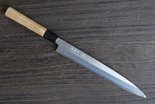 Charger l&#39;image dans la galerie, CM101 Couteau Japonais Yanagiba Zenpou pour droitier - Lame de 24cm en acier au carbone Shirogami