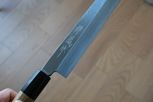 CM101 Couteau Japonais Yanagiba Zenpou pour droitier - Lame de 24cm en acier au carbone Shirogami
