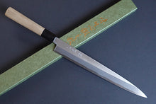 Charger l&#39;image dans la galerie, CM103 Couteau Japonais Yanagiba Zenpou pour droitier - Lame de 26.5cm en acier au carbone Shirogami