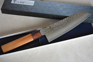 CA003 - Couteau Japonais Wa-Santoku damas 33 couches Sakai Takayuki - Lame de 17cm en acier Vg10