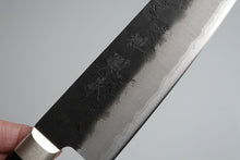 Charger l&#39;image dans la galerie, CH002 - Couteau Japonais Santoku Zenpou noir  - Lame de 18cm en acier au carbone Aogami Super