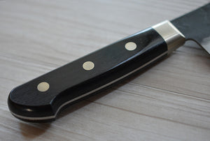 CH002 - Couteau Japonais Santoku Zenpou noir  - Lame de 18cm en acier au carbone Aogami Super