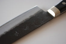 Charger l&#39;image dans la galerie, CH003 - Couteau Japonais Chef Gyuto Zenpou noir  - Lame de 21cm en acier au carbone Aogami Super