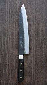 CH003 - Couteau Japonais Chef Gyuto Zenpou noir  - Lame de 21cm en acier au carbone Aogami Super