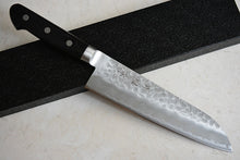 Charger l&#39;image dans la galerie, CH004 - Couteau Japonais Santoku Zenpou martelé  - Lame de 18cm en acier au carbone Aogami Super