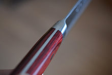 Charger l&#39;image dans la galerie, CH004 - Couteau Japonais Santoku Zenpou martelé  - Lame de 18cm en acier au carbone Aogami Super