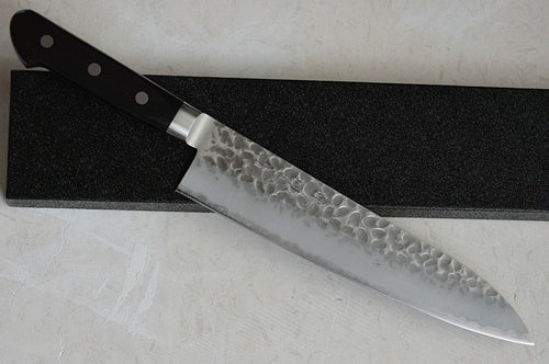 CH005 - Couteau Japonais Chef Gyuto Zenpou martelé  - Lame de 21cm en acier au carbone Aogami Super