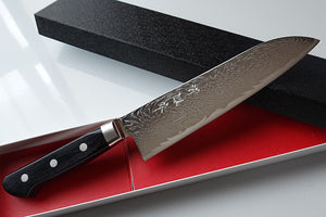 CH008- Couteau Japonais Santoku damas 33 couches Zenpou - Lame de 18cm en acier AUS10