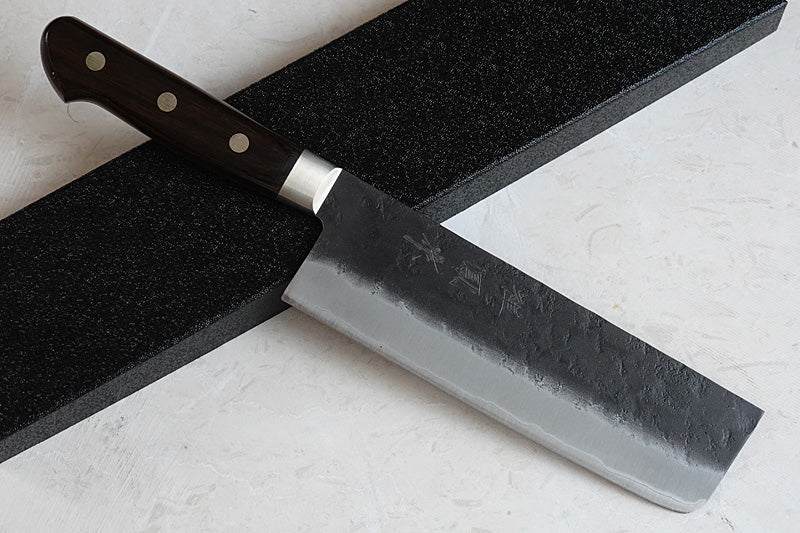 CH009 - Couteau Japonais Nakiri Zenpou noir  - Lame de 16.5cm en acier au carbone Aogami Super