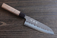 Charger l&#39;image dans la galerie, CH014 - Couteau Japonais Wa-Santoku Zenpou martelé  - Lame de 16.5cm en acier au carbone Aogami Supe