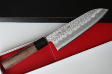 Charger l&#39;image dans la galerie, CH014 - Couteau Japonais Wa-Santoku Zenpou martelé  - Lame de 16.5cm en acier au carbone Aogami Supe