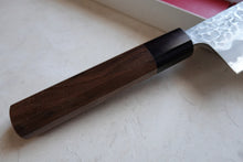 Charger l&#39;image dans la galerie, CH014 - Couteau Japonais Wa-Santoku Zenpou martelé  - Lame de 16.5cm en acier au carbone Aogami Supe