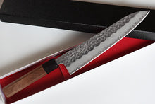 Charger l&#39;image dans la galerie, CH015 - Couteau Japonais Wa-Gyuto Zenpou martelé - Lame de 21cm en acier au carbone Aogami Super