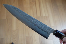 Charger l&#39;image dans la galerie, CH015 - Couteau Japonais Wa-Gyuto Zenpou martelé - Lame de 21cm en acier au carbone Aogami Super