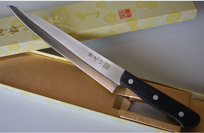CI109 - Couteau Japonais Yanagiba Inoguchi pour les gauchers - Lame de 21cm en acier molybdène