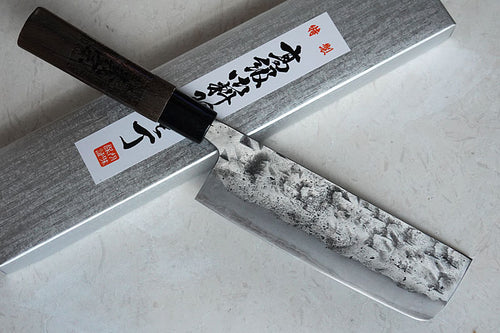 CK001 - Couteau Japonais Nakiri Kawamura - Lame de 16.5cm en acier au carbone Shirogami