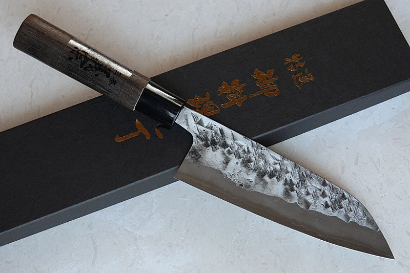 CK002 - Couteau Japonais Santoku Kawamura - Lame de 16cm en acier au carbone Shirogami