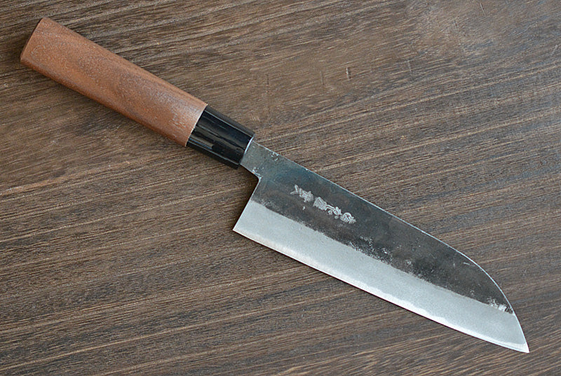 CK101 - Couteau japonais Santoku noir Tosa-kajiya - Lame de 16.5cm en acier au carbone Aogami