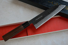 Charger l&#39;image dans la galerie, CK101 - Couteau japonais Santoku noir Tosa-kajiya - Lame de 16.5cm en acier au carbone Aogami