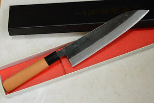 CK102 - Couteau japonais Gyuto noir Tosa-kajiya - Lame de 21cm en acier au carbone Aogami