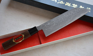 CK106 - Couteau japonais Kiritsuke damas 33 couches Tosa-kajiya - Lame de 18cm en acier au carbone Aogami