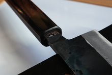 Charger l&#39;image dans la galerie, CK108 - Couteau japonais Gyuto noir Tosa-kajiya - Lame de 21cm en acier au carbone Aogami