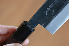 Charger l&#39;image dans la galerie, CK109 - Couteau japonais Kiritsuke Gyuto noir Tosa-kajiya - Lame de 21cm en acier au carbone Aogami