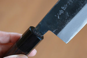 CK109 - Couteau japonais Kiritsuke Gyuto noir Tosa-kajiya - Lame de 21cm en acier au carbone Aogami