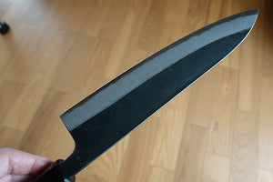 CM001 - Couteau japonais Gyuto noir Muneishi - Lame de 21cm en acier au carbone Aogami