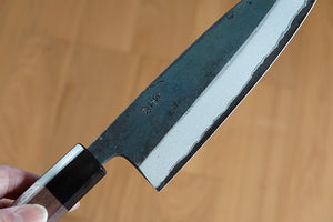 CM003 - Couteau japonais Santoku noir Muneishi - Lame de 17cm en acier au carbone Aogami