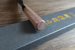 CM004 - Couteau japonais Nakiri noir Muneishi - Lame de 16.5cm en acier au carbone Aogami