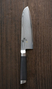 CS007 Couteau Japonais Santoku damas 33 couches Sekimagoroku - Lame de 16.5cm en acier Vg10