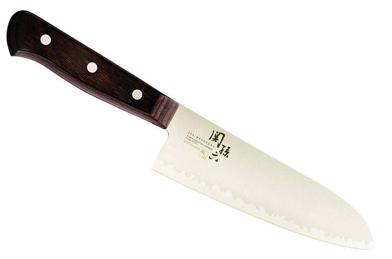 CS017 Couteau Japonais Santoku Sekimagoroku Momoyama - Lame de 16.5cm en acier à haute teneur en inoxydable