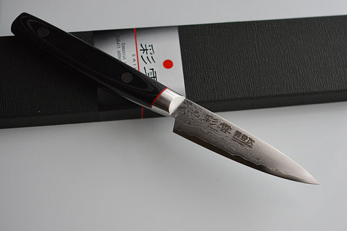 CS105 - Couteau Japonais petit Paring damas 33 couches Saiun - Lame de 9cm en acier Vg10