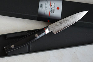 CS105 - Couteau Japonais petit Paring damas 33 couches Saiun - Lame de 9cm en acier Vg10