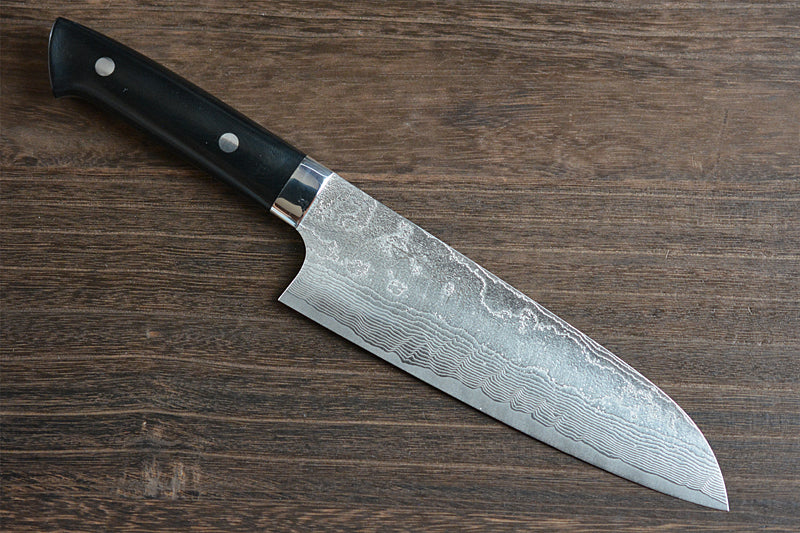 CS202 - Couteau Japonais Santoku damas 33 couches migaki Saji - Lame de 18cm en acier Vg10