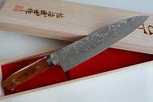 CS206 - Couteau Japonais Gyuto damas 33 couches Saji - Lame de 21cm en acier R2