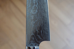 CS208 - Couteau Japonais Santoku damas 33 couches Saji poignée verte - Lame de 18cm en acier Vg10