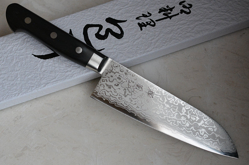 CY201 - Couteau Japonais Santoku SP damas 17 couches Zen-Pou - Lame de 17cm en acier Vg10