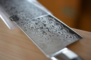 CY201 - Couteau Japonais Santoku SP damas 17 couches Zen-Pou - Lame de 17cm en acier Vg10