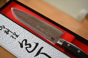 CY201 - Couteau Japonais Santoku SP damas 17 couches Zen-Pou - Lame de 17cm en acier Vg10
