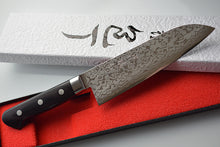 Charger l&#39;image dans la galerie, CY201 - Couteau Japonais Santoku SP damas 17 couches Zen-Pou - Lame de 17cm en acier Vg10