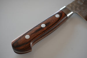 CY203 - Couteau Japonais Santoku damas 17 couches martellé Zen-Pou - Lame de 18.5cm en acier Vg10