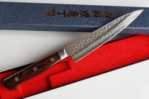 CY204 - Couteau Japonais Petit damas 17 couches martellé Zen-Pou - Lame de 14cm en acier Vg10